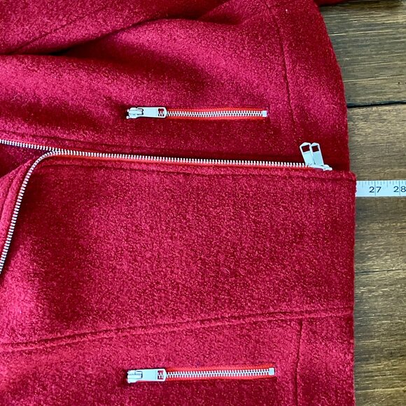 Tommy Hilfiger Red Wool Blend Moto Style Jacket - Size 4 - Picture 11 of 13